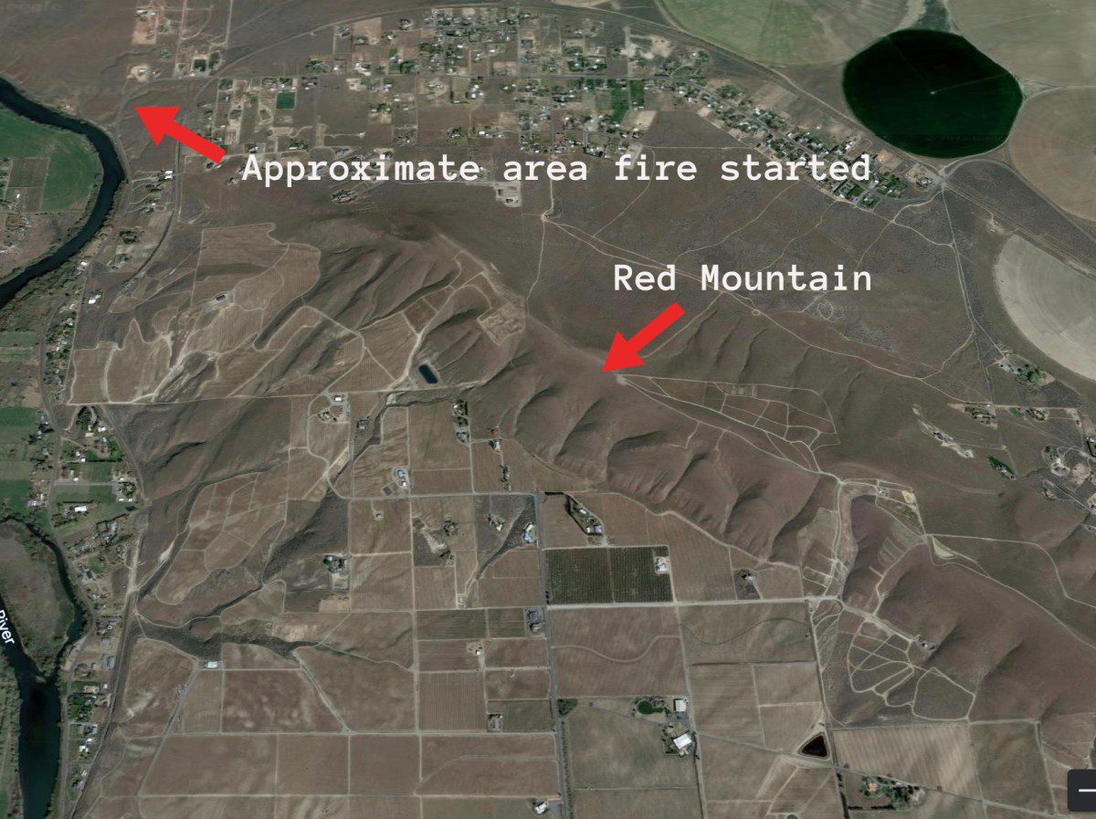Benton Complex Fire touches edge of Red Mountain appellation